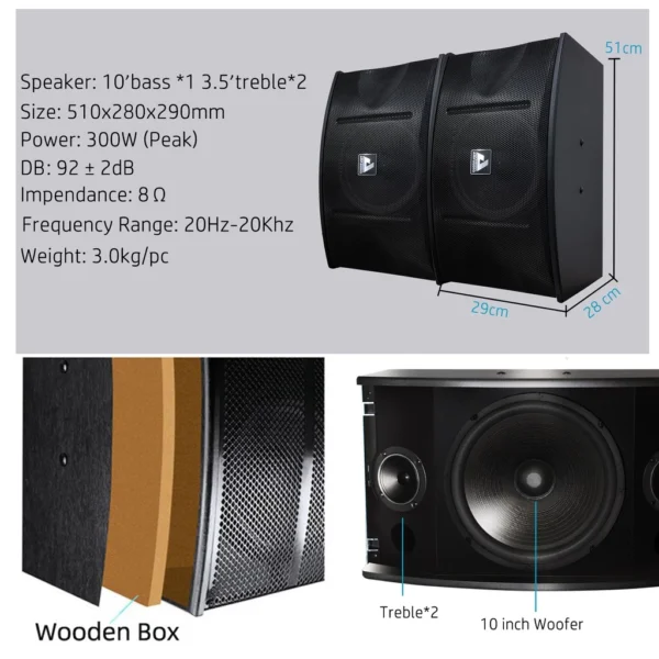 d45f7951128383d64499eb7971f81494.webp AmpAudio 25cm Karaoke Speaker Set C L29cm W28cm H51cm