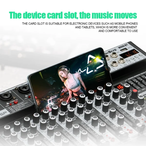 MX06BT 6 Channel Audio Mixer