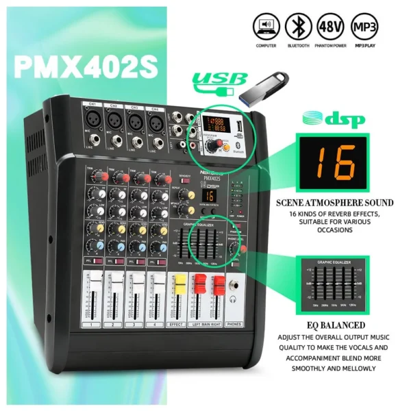 PMX402S 4 Channel Power Mixer