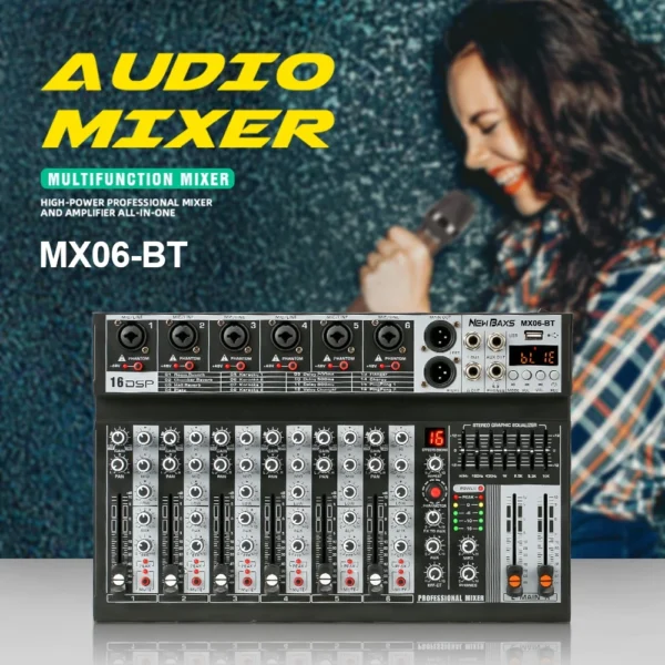 MX06BT 6 Channel Audio Mixer