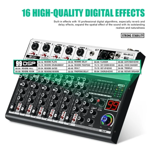 K700 Audio Mixer 7 Channels