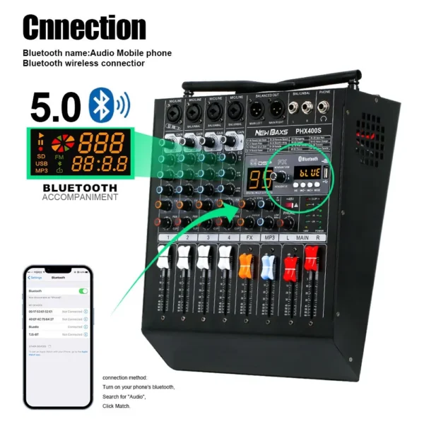 PHX400 Audio Mixer Amplifier