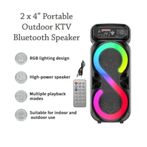 Dual 4 Inch Portable Karaoke Bluetooth Speaker